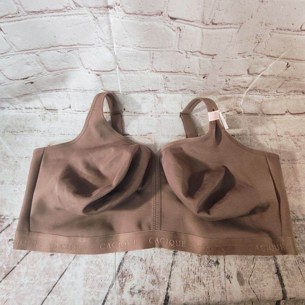 Cacique Taupe Unlined Full Coverage No Wire Bra 50H